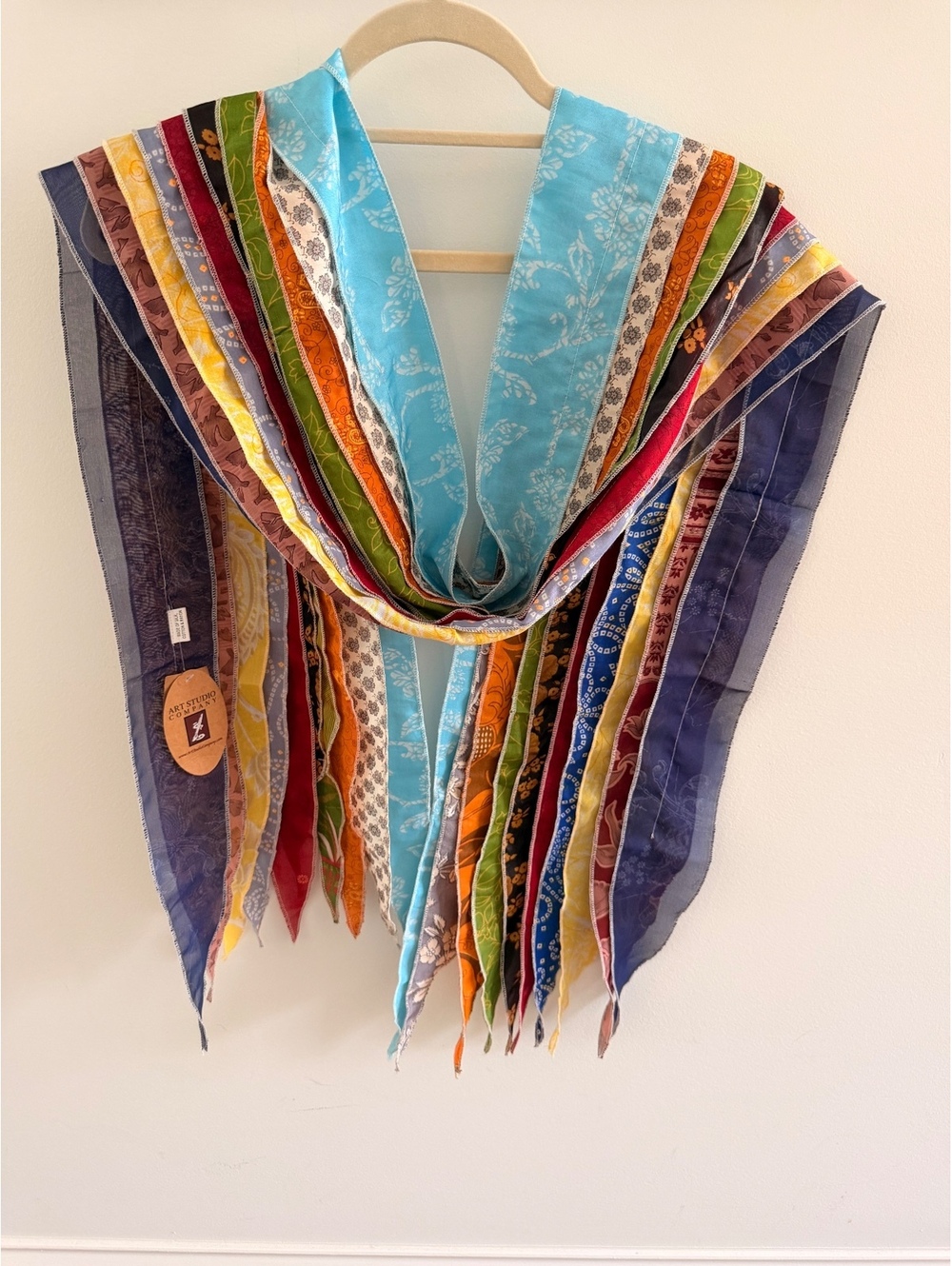 Handmade Multi-Color Silk, Cotton & Rayon Sari Scarf